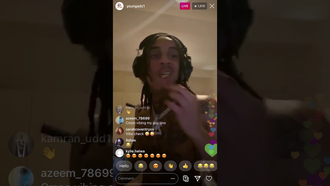 Young Adz creates a tune on insta live!