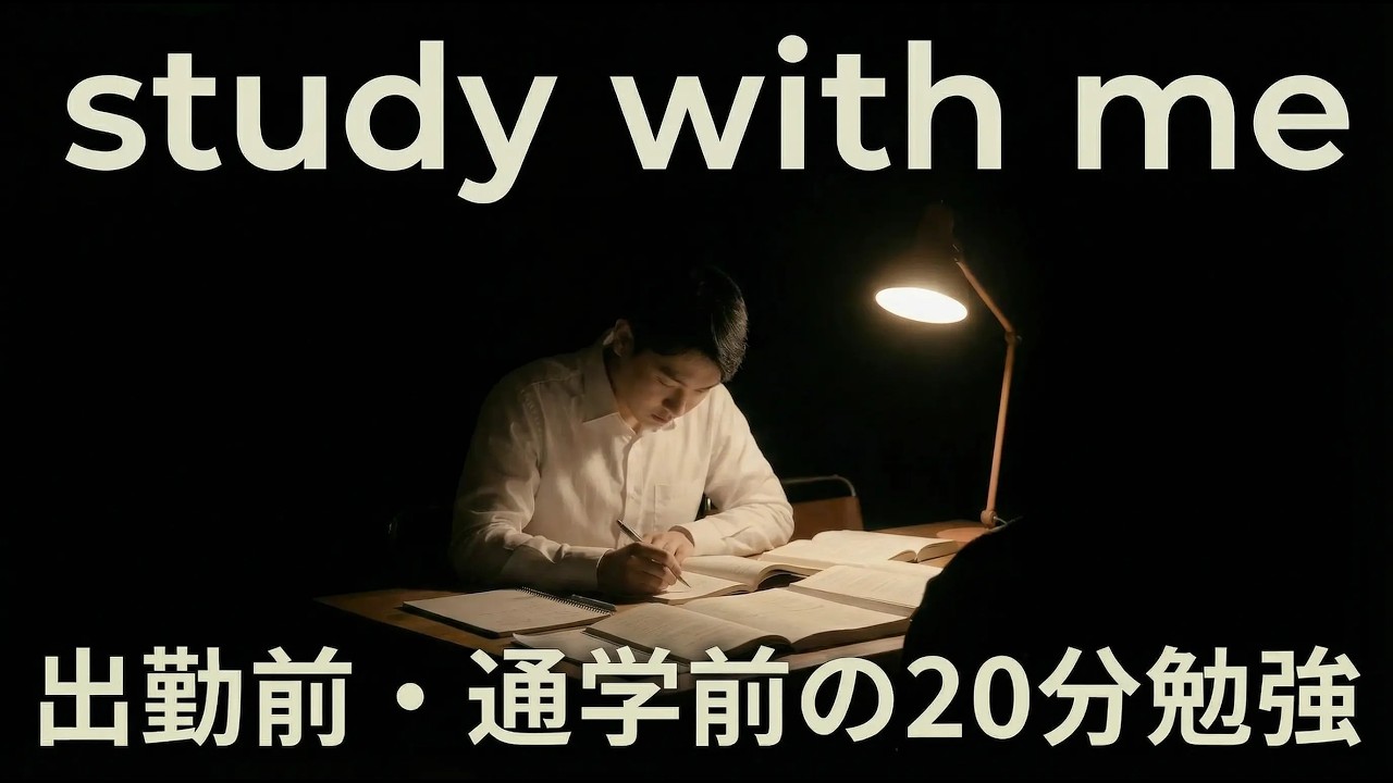 【study with me】20min / no bgm  出勤前・通学前の２０分勉強　50