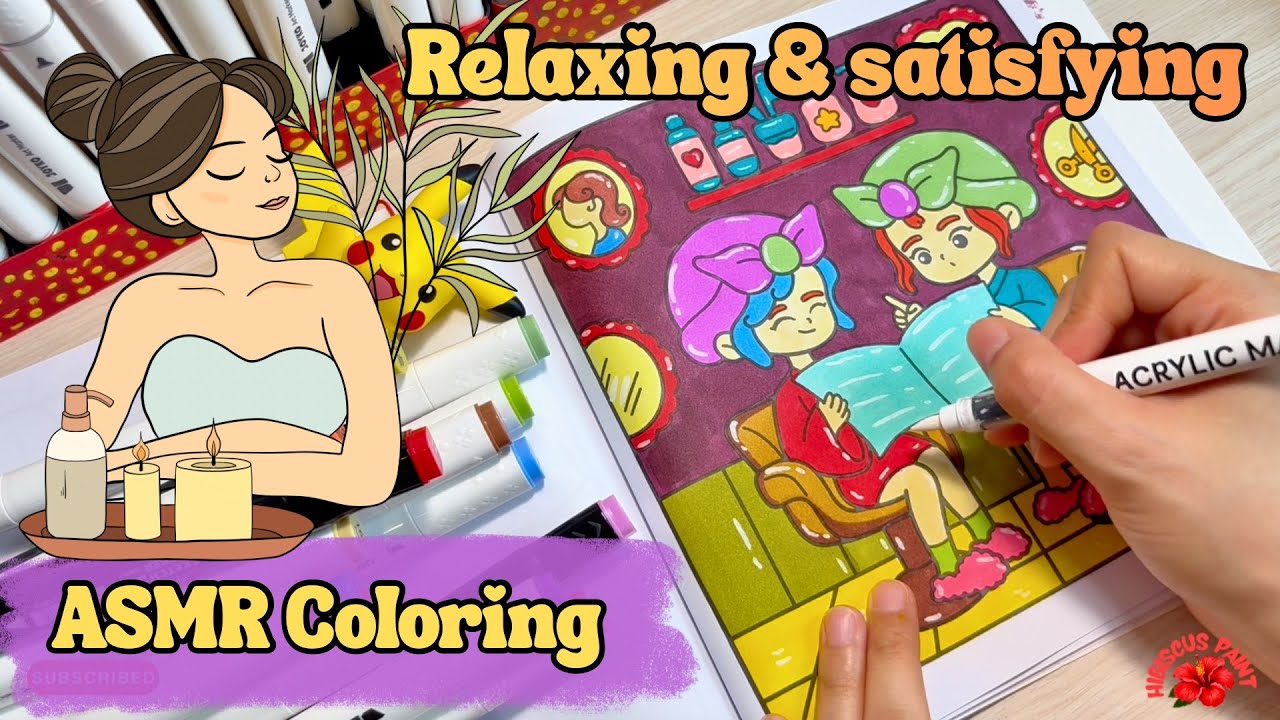 Coloring with Instrumental Music | Relaxing ASMR Spa Scene 🎨✨