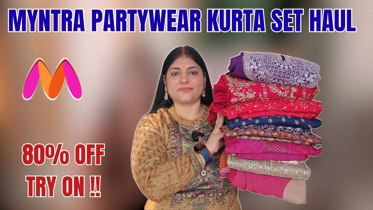 Myntra Best Partywear Kurta Set Haul | Kurta Sharara Set,  A- Line Kurta Set, Straight Kurta Set,