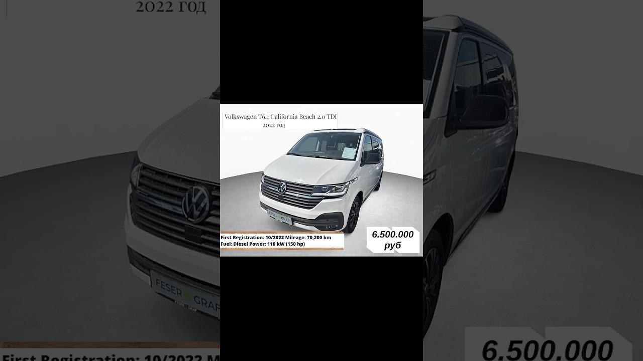 Volkswagen T6 1 California Beach 2 0 TDI  #автоподбор #автоизгрузии #автоизевропы #автоподрастаможку