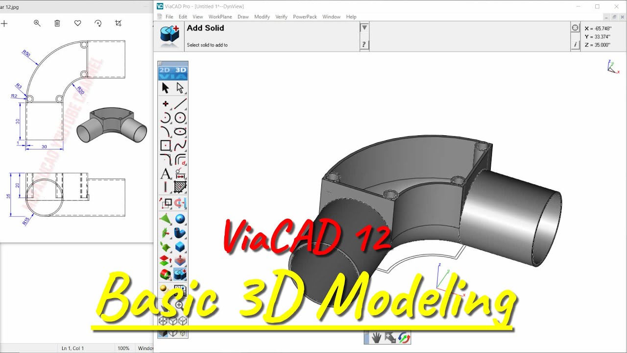 ViaCAD 12 Basic 3D Modeling Tutorial For Beginner | 3D Software
