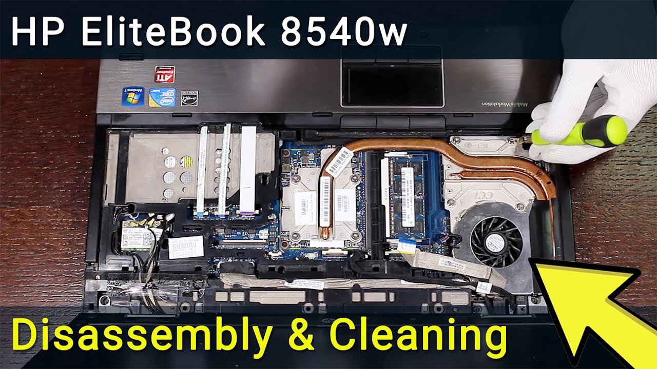 HP EliteBook 8540w Disassembly, Fan Cleaning and Thermal Paste Replacement | Mr. Hacker Tube