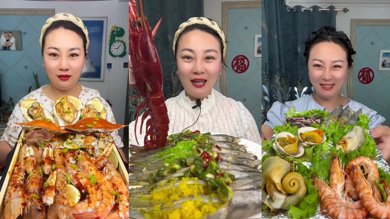 Yummy #344 Seafood 🦐, 🦪, 🐙🤤 🦐🦐. Shrimp  🦐 🦐 Oyster 🦪🦪 ...#mukbang #seafood #eatingshow