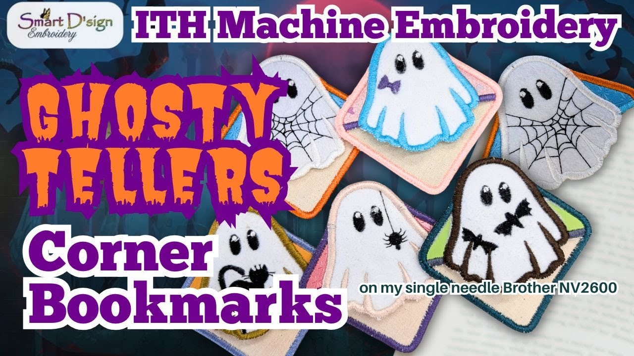 QUICK & EASY - Spooky #halloween ITH Corner Bookmarks Machine Embroidery by Smart D'sign
