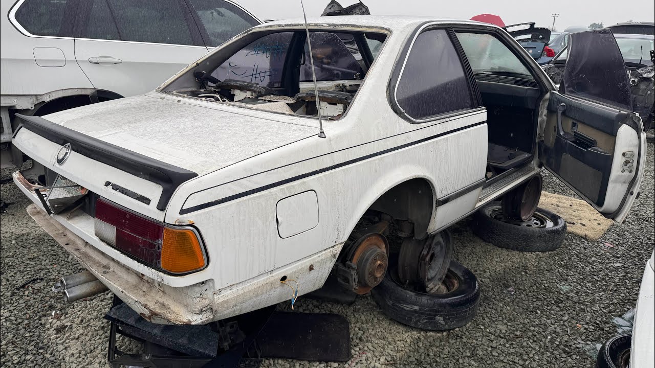 Экскурсия по немецкой автомобильной секции на свалке: BMW E24 1981 года, Mercedes-Benz W115 1976 ...