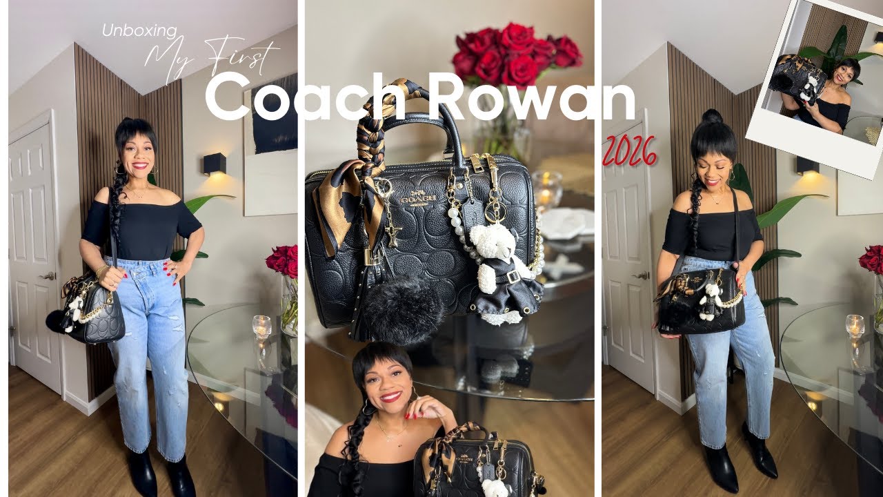 Viral Large Coach Rowan Unboxing | Signature Embossed Leather | Bag Charms | Mod Shots | 1/7/26 drop