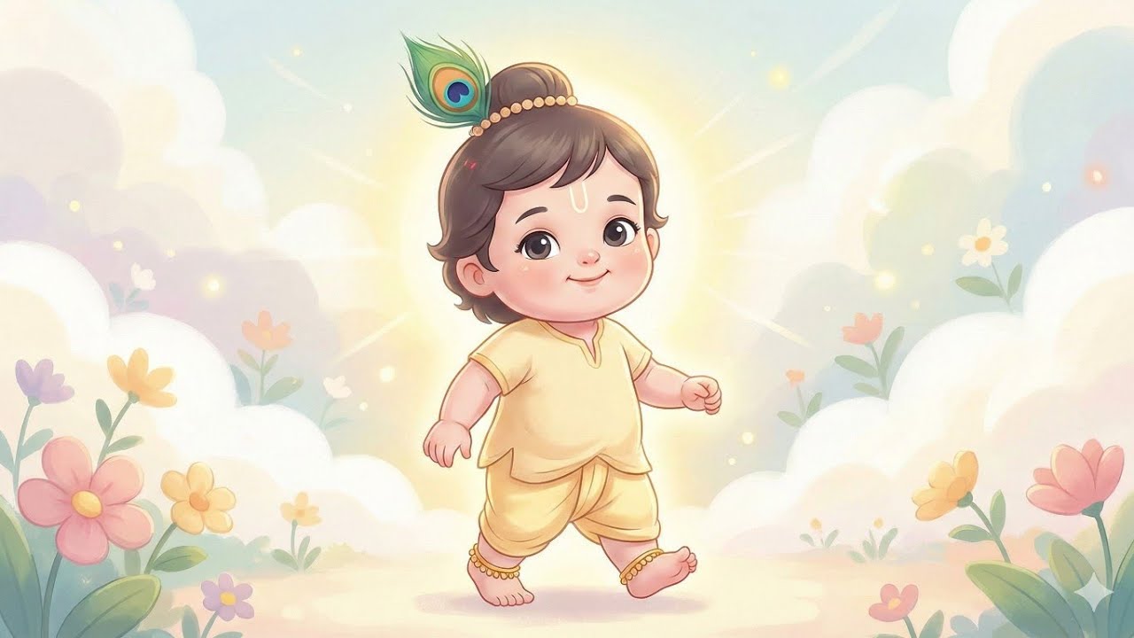 नटखट कन्हैया माखन चोर 😍🦚 | Cute Bal Krishna Kids Bhajan | Makhan Chor Leela | Baby Krishna Song