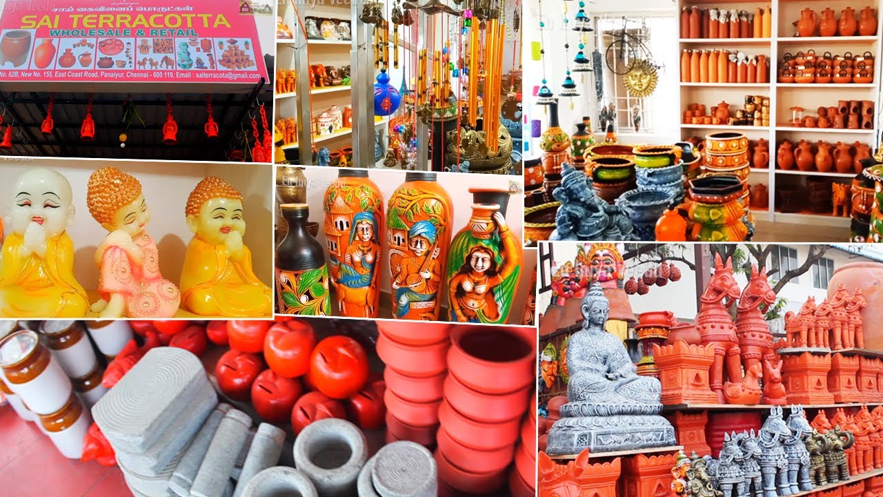 Sai Terracotta shop Part one in ECR  | Home decor items wholesale shop in chennai | En Iniya Veedu