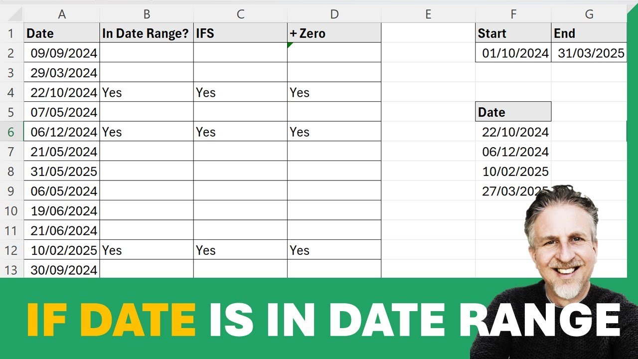 IF Formula: If Date Between Two Dates Then Return ... | IF Date is in Date Range