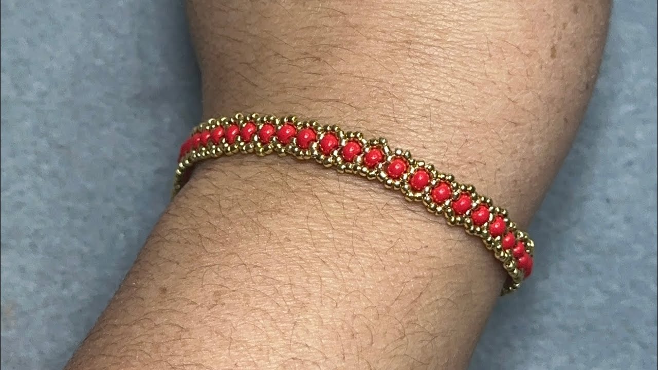 Linda pulsera con mostacillas fácil de hacer. #parati #tutorial #love #diy 