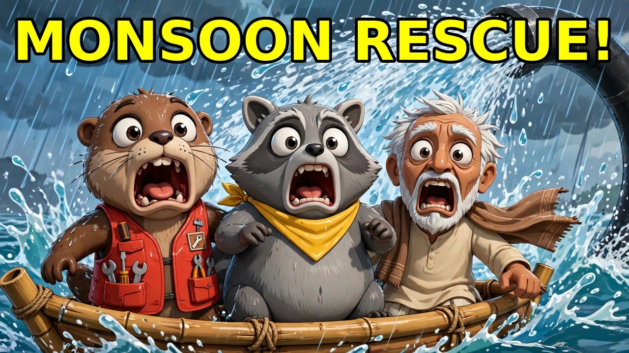 FLOOD CHAOS! 🌧️ | Monsoon Rescue | Funny Cartoon for Kids