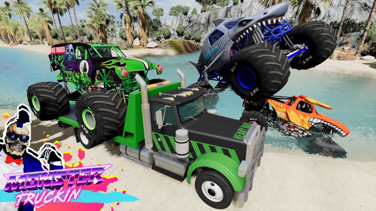 Monster Jam INSANE Racing, Freestyle and Crashes #5 | BeamNG Drive | Steel Titans