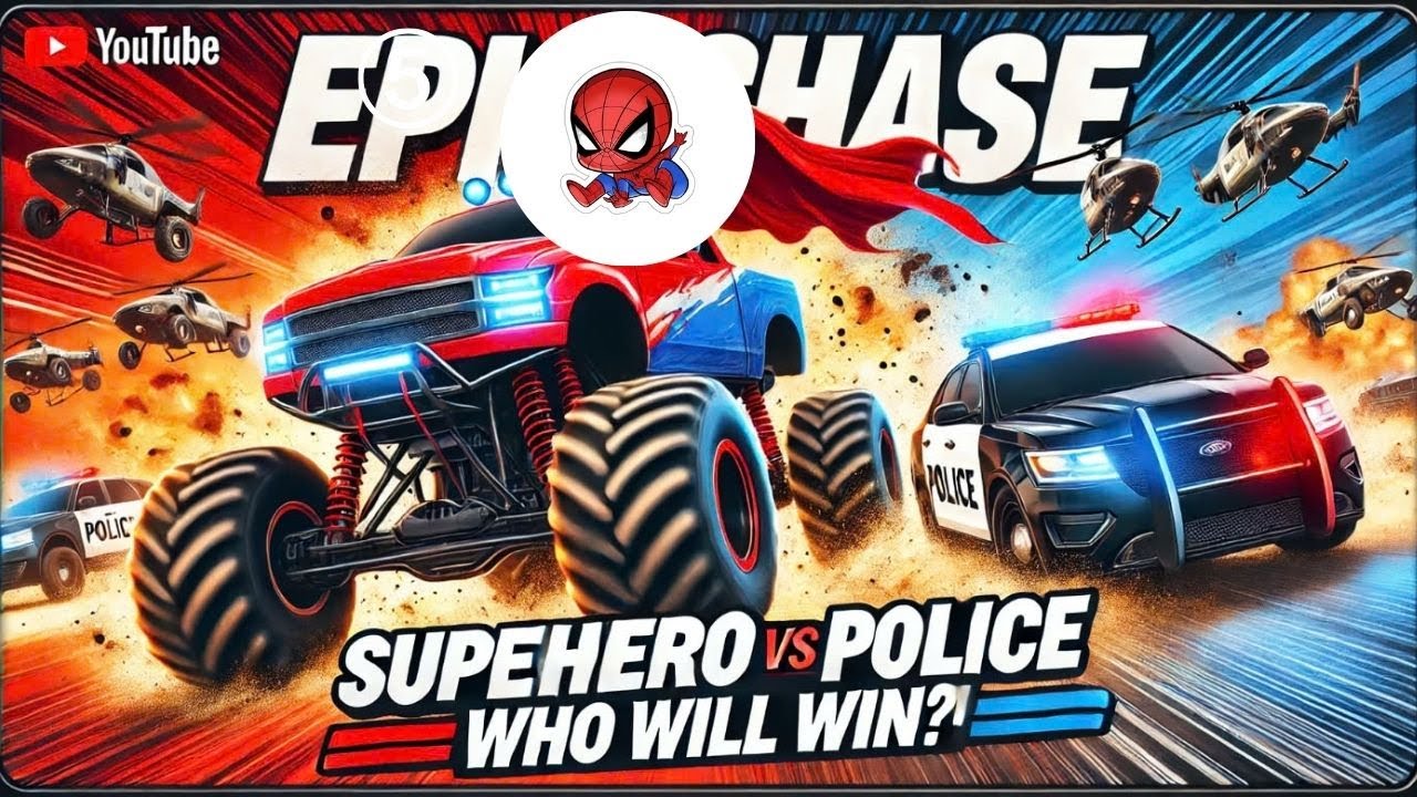 [BON] Spider Man Trolls Cops with a Giant Offroad Monster &ndash; The Funniest Chase Ever! #spiderman
