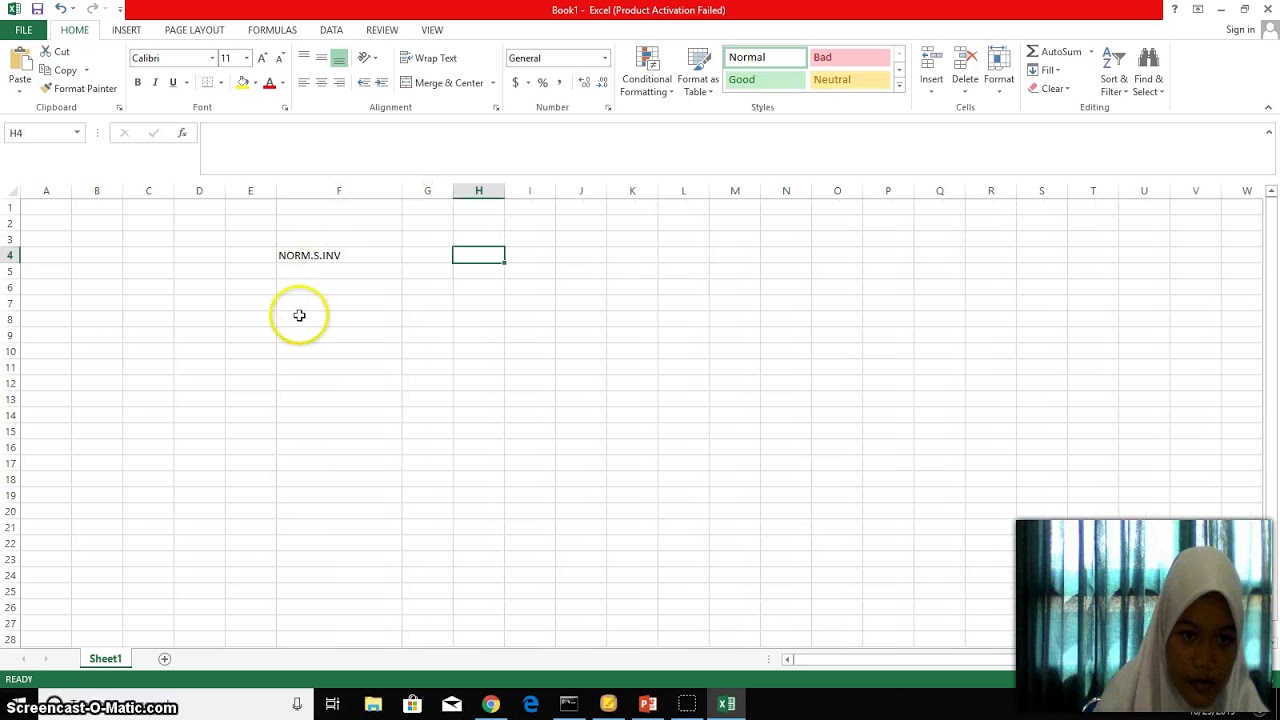 Cara Menggunakan Rumus Excel NORM S INV