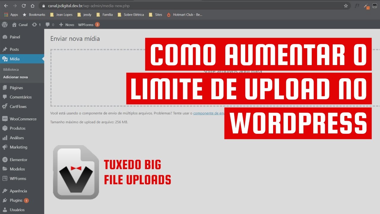 Como aumentar o limite de upload no WordPress
