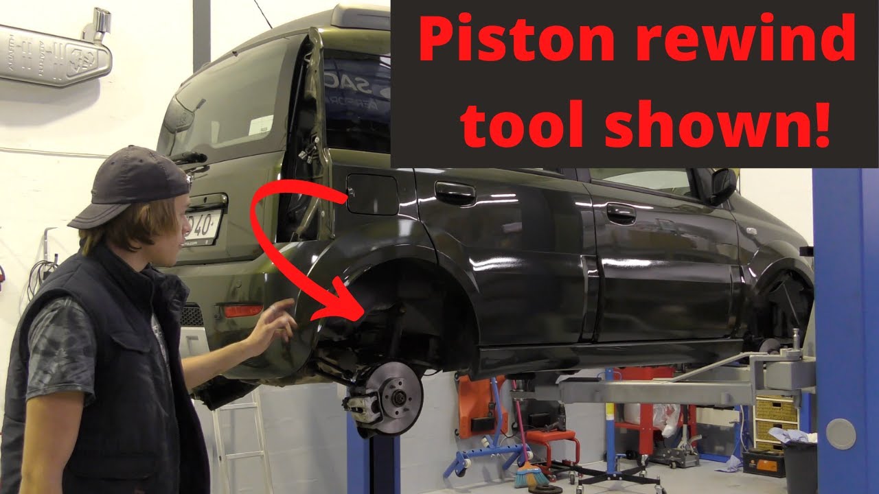 Full brake disc replacement with rotating piston or wind back calipers  (shown on a Fiat Panda 4x4)