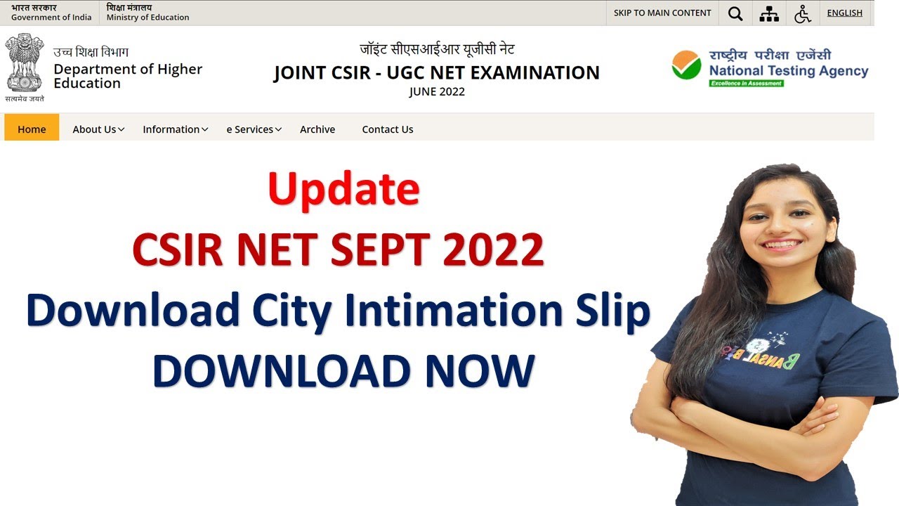 CSIR NET SEPTEMBER 2022 City Intimation slip Released I Download Now