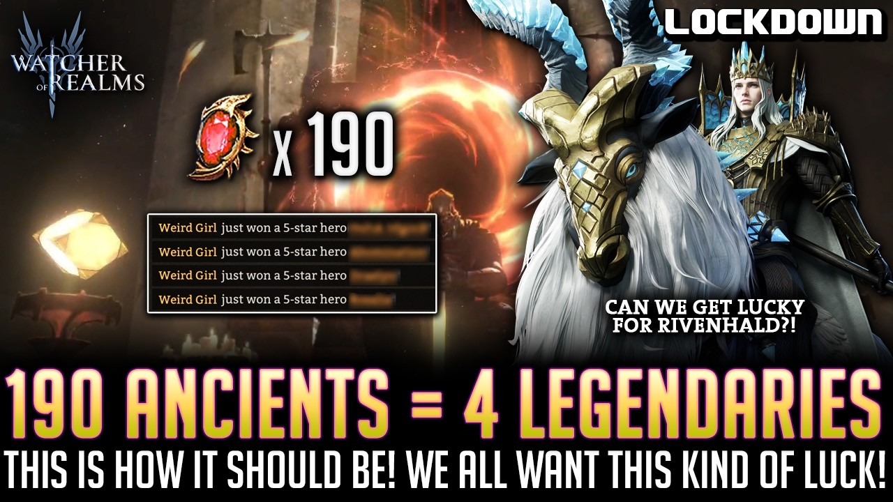 WOR: 190 Ancients = 4 Legendaries, This is How it SHOULD be! Watcher of Realms pulls