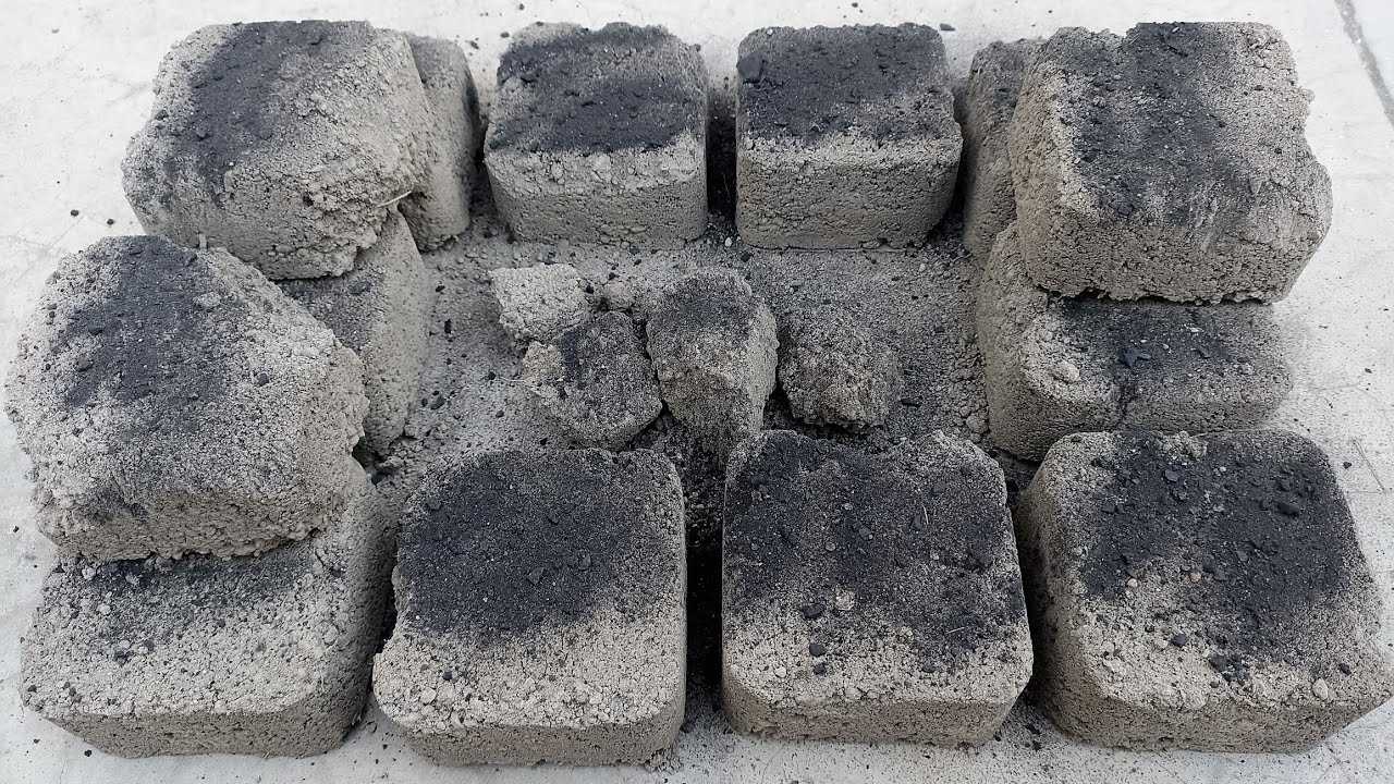 Asmr: Dusty Charcoal Dirt Concrete Blocks/ Floor Crumbling, Tapping & Sand Play🖤🤍 #asmr #shorts