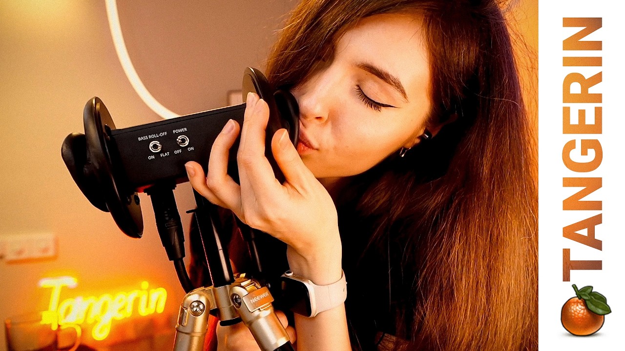 ASMR Ultra Close Kisses / Deep Tongue Fluttering & Clothes Scratching | Tangerin