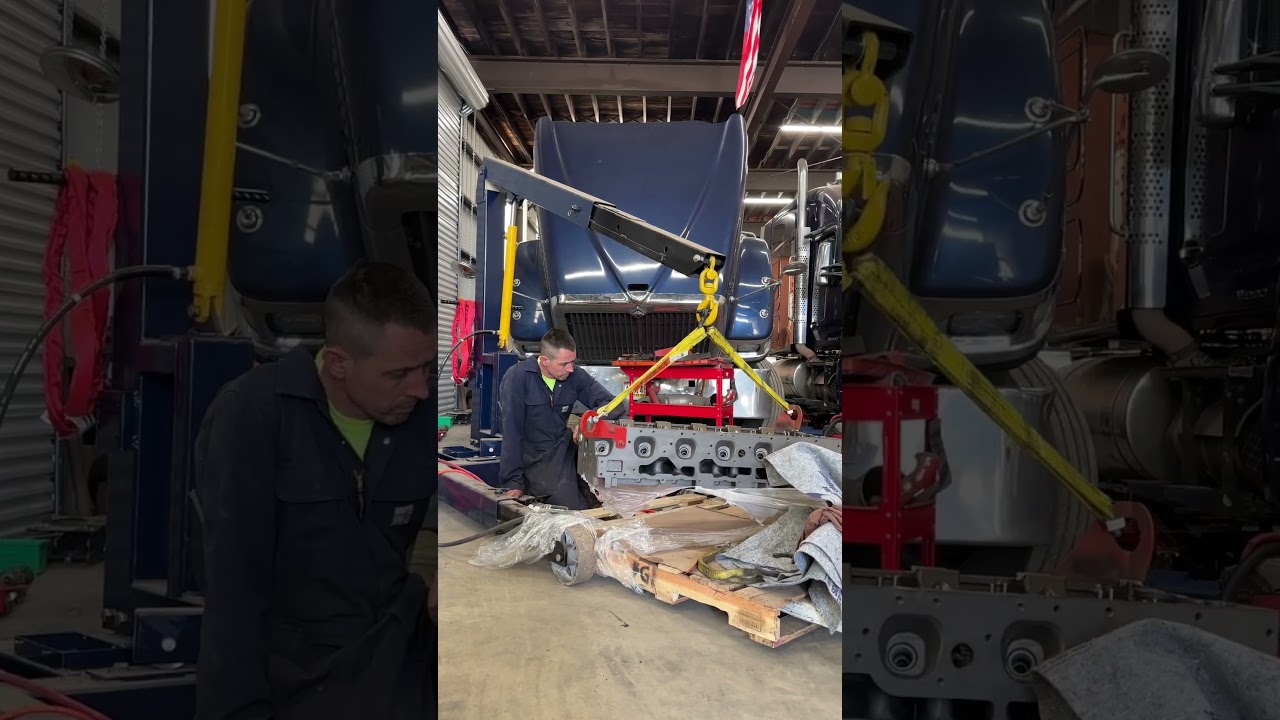 It&rsquo;s time to use the 3 ton engine crane to lift the engine cylinder head #engine