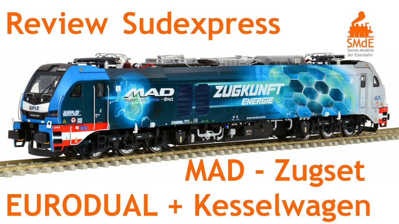 Review Sudexpress Dreileiter (AC) - Lok S1592099 und Kesselwagen-Set Zacns S783903 für märklin H0