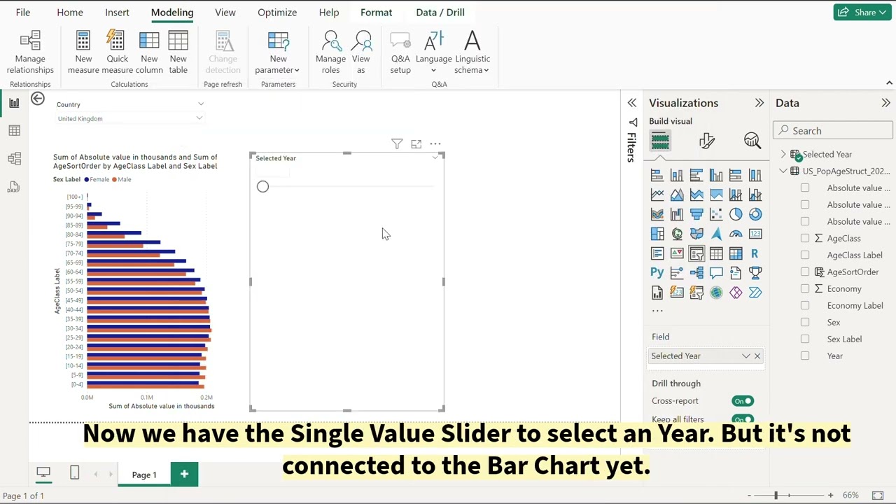Explaining Single Value Slider in PowerBi in 1 minute