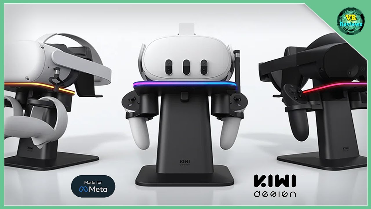 KIWI Design Vertical RGB Charging Stand for Quest 2, Quest 3 and Quest Pro! Testing & Review.