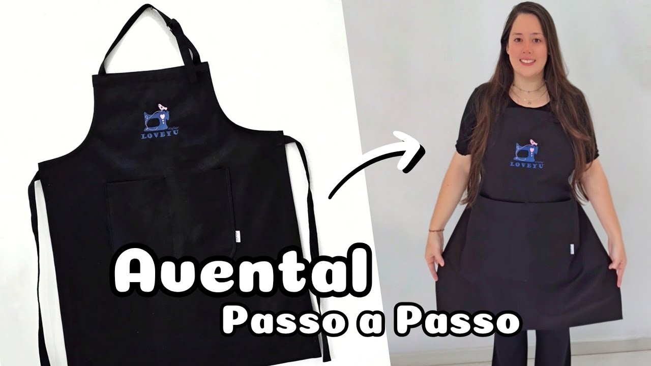 AVENTAL COM BOLSO - Passo a Passo | Atelier LoveYu
