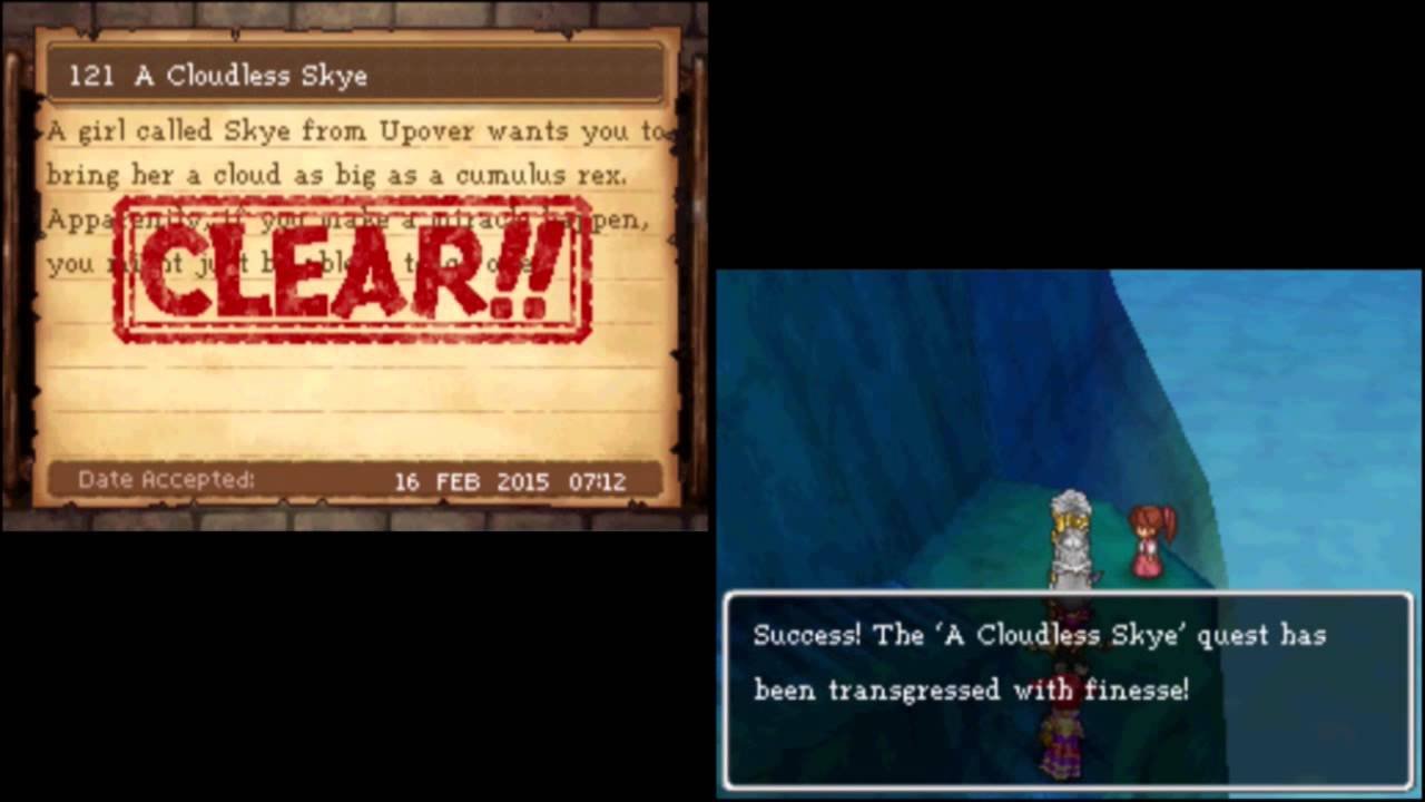 Dragon Quest IX Playthrough #168, Quests 121 & 122: A Cloudless Skye & Bert's Berfday
