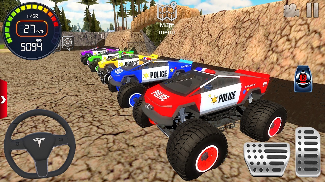 Impossible Monster Truck Racing Simulator 2026 - Police Car Mega Ramp Driver - Android Gameplay #1