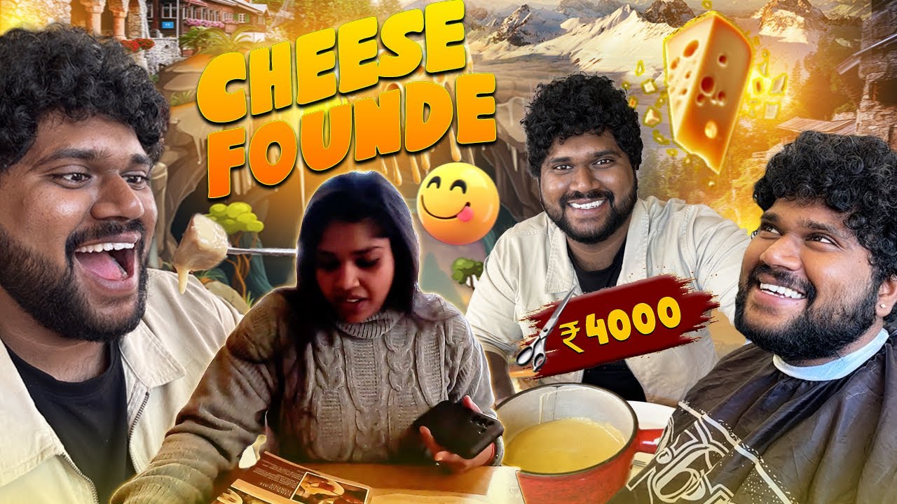4000 ₹ Haircut | Eating CHEESE FONDUE  in Switzerland 🫕🔥 | Foodie Prabu