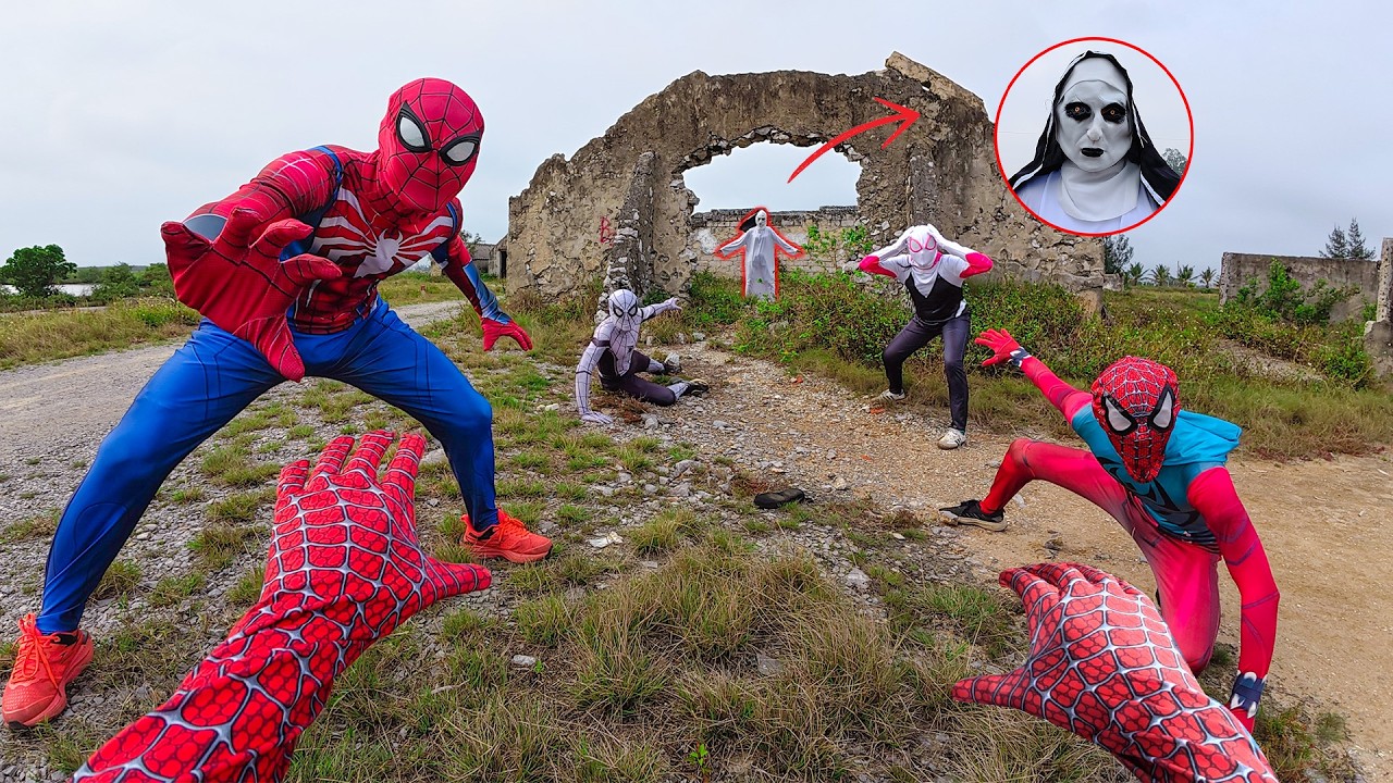 Relentless Chase! 5 Spider-Men Escape the Serbian Dancing Lady (POV)