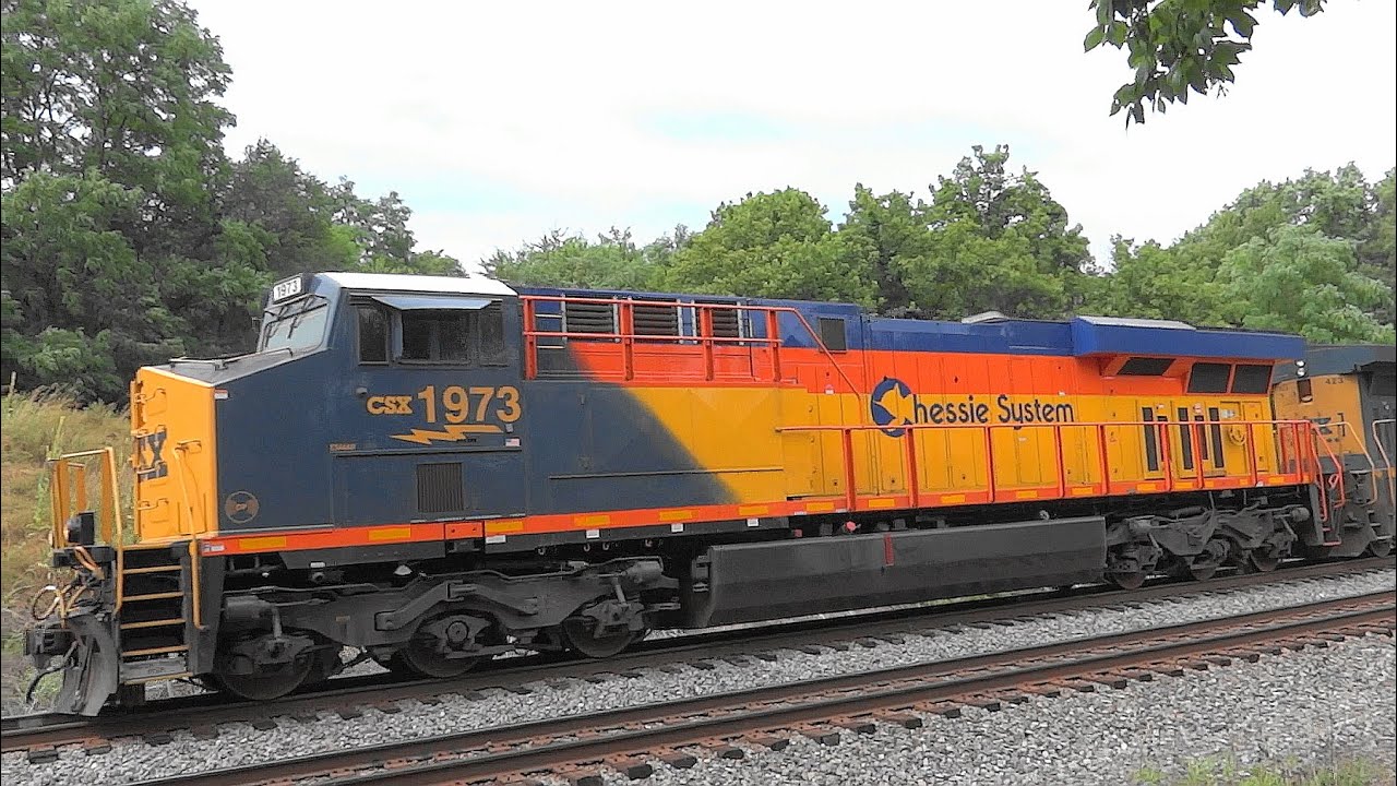 🦌 #1973 Chessie System Heritage Unit Leading Autorack Train