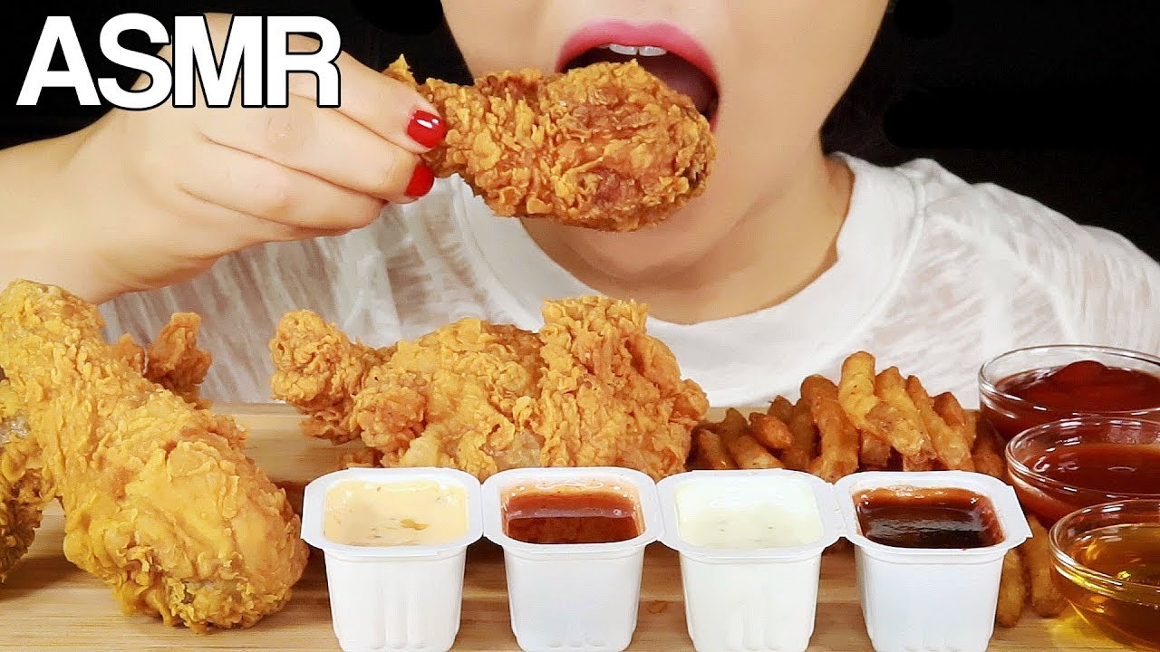 ASMR POPEYES CRUNCHY FRIED CHICKEN EATING SOUNDS MUKBANG NO TALKING