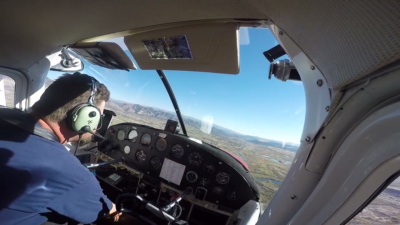Solo flight in the pattern at Rifle Colorado 10-26-24 KRIL. Vintage Straight tail Cessna 182!