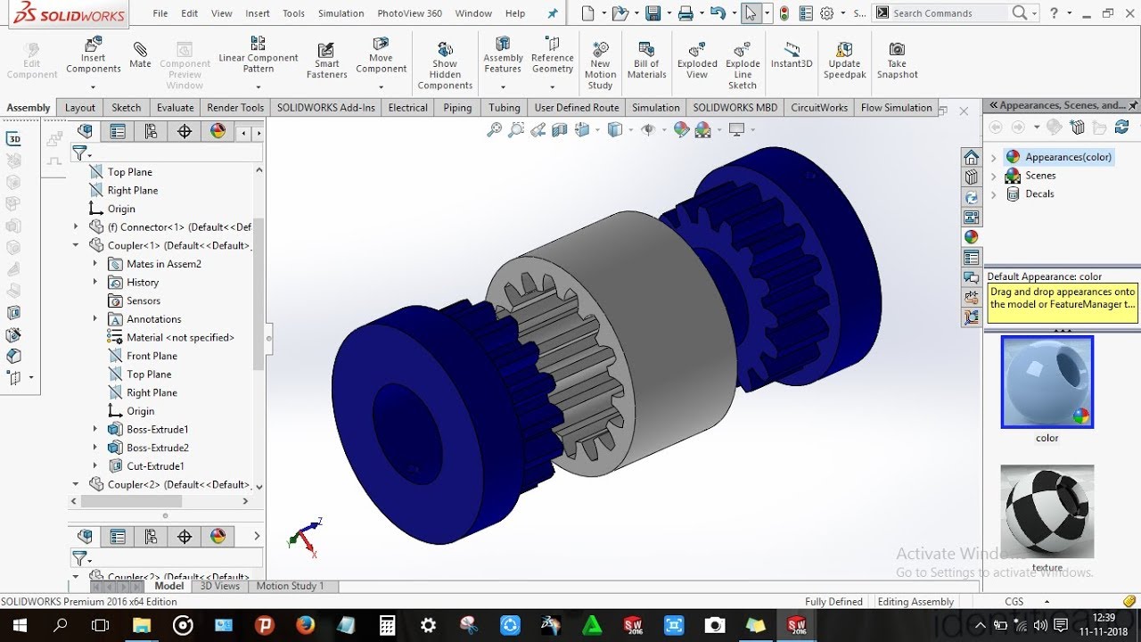 How to design Sleeve type coupling or Box Coupling (Power Grid) in solidworks