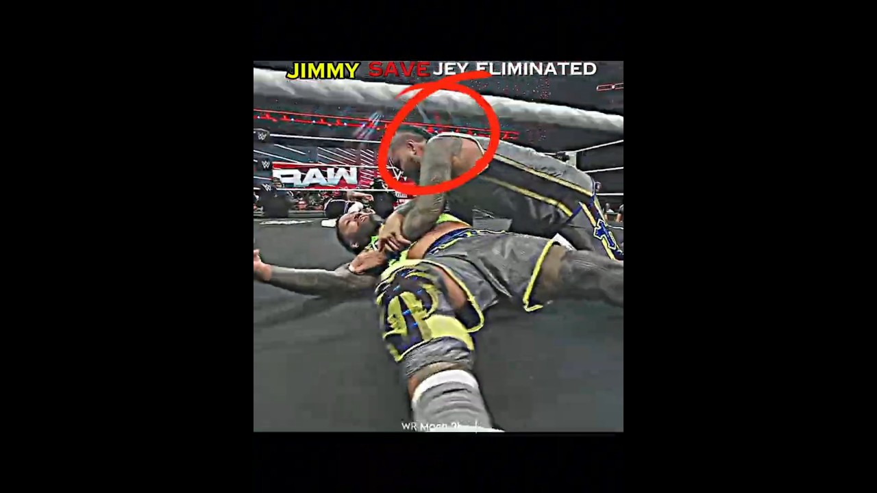 Jey uso Eliminated with Jimmy usso on Battle Royale Raw💔