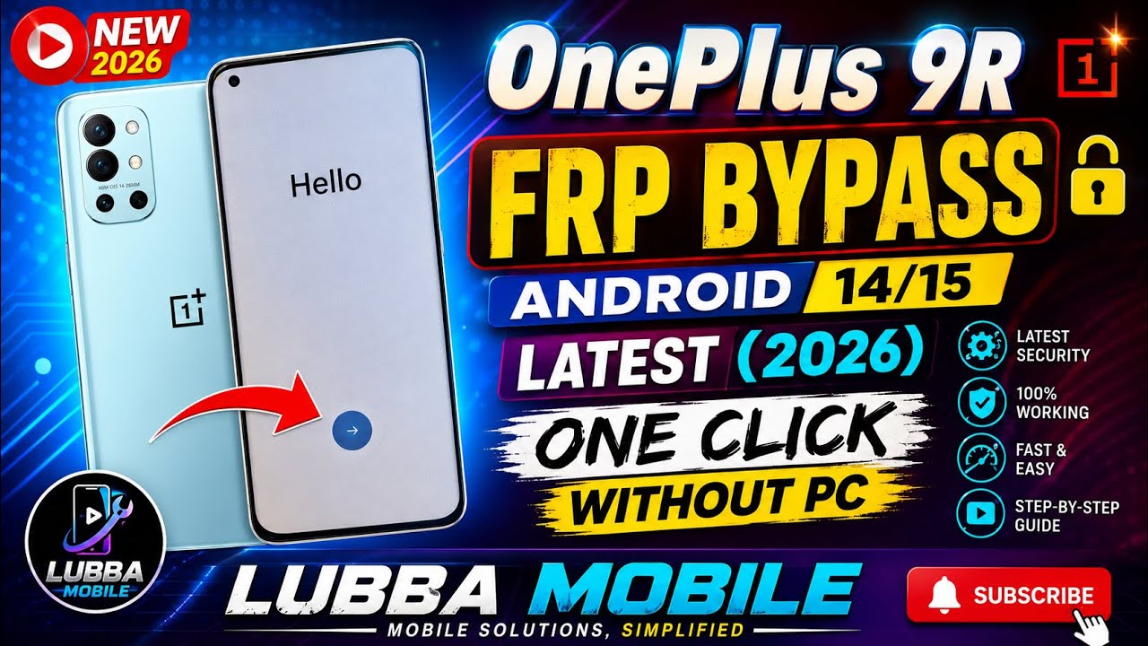 OnePlus 9R FRP Bypass Latest 2026 | Android 14/15 Without PC | One Click Method