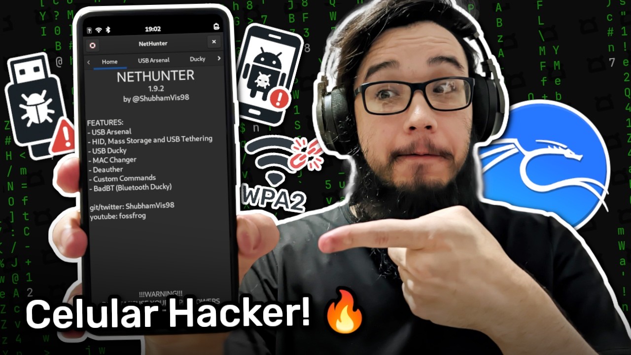 Virei HACKER s&oacute; com o CELULAR! - Testando Kali NetHunter Pro