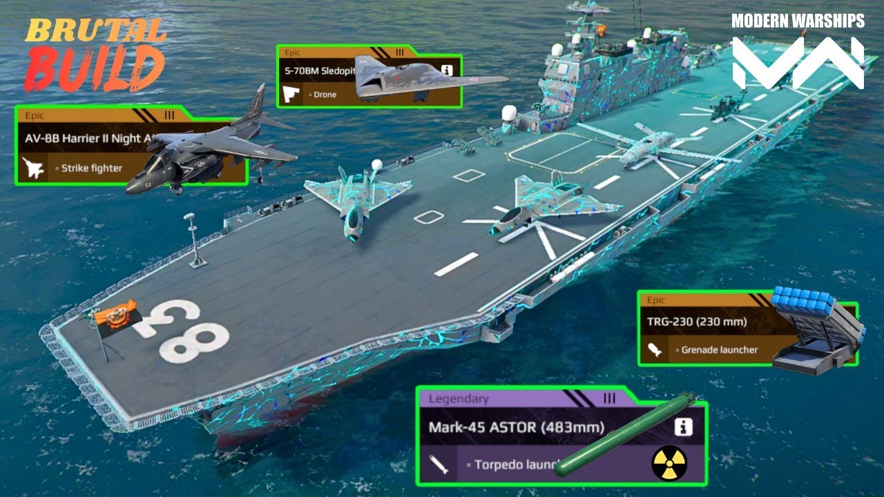 JS IZUMO - With Most Burtal Strike fighter 💥 AV-BB Harrier II Night Attack 🔥 - modern warships 