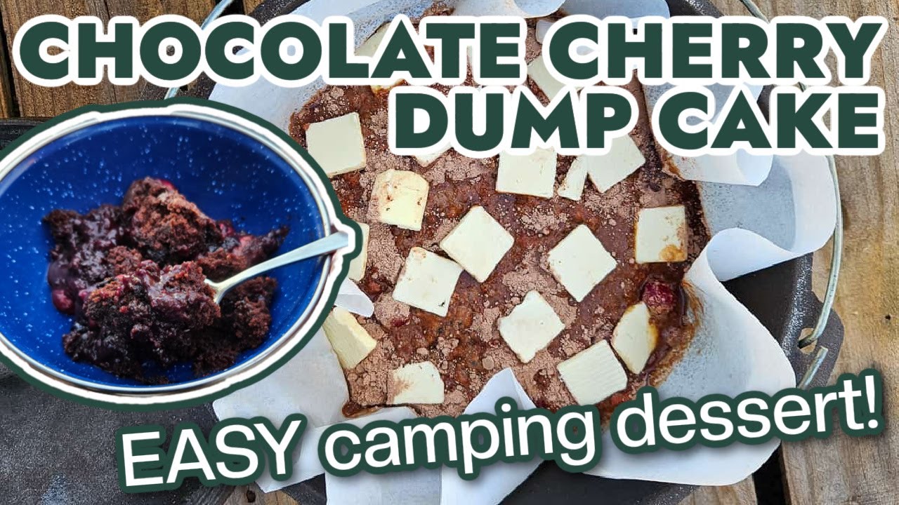 Dutch Oven Cherry Chocolate Dump Cake - Camping Dessert