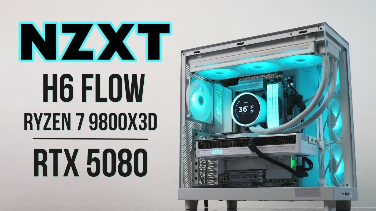 NZXT H6 Flow White ATX 4k Gaming Build | Ryzen 7 9800X3D | RTX 5080