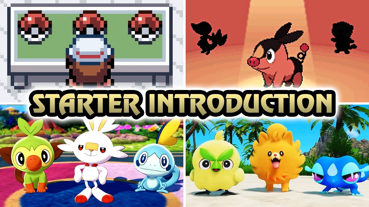 Evolution of Starter Pok&eacute;mon in Pok&eacute;mon Games (1996 - 2027)