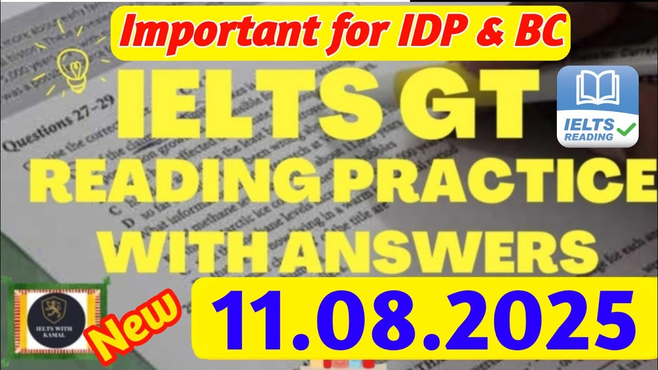 IELTS Reading Practice Test 2025 With Answers | 11.08.2025 | IELTS General Reading Practice Test