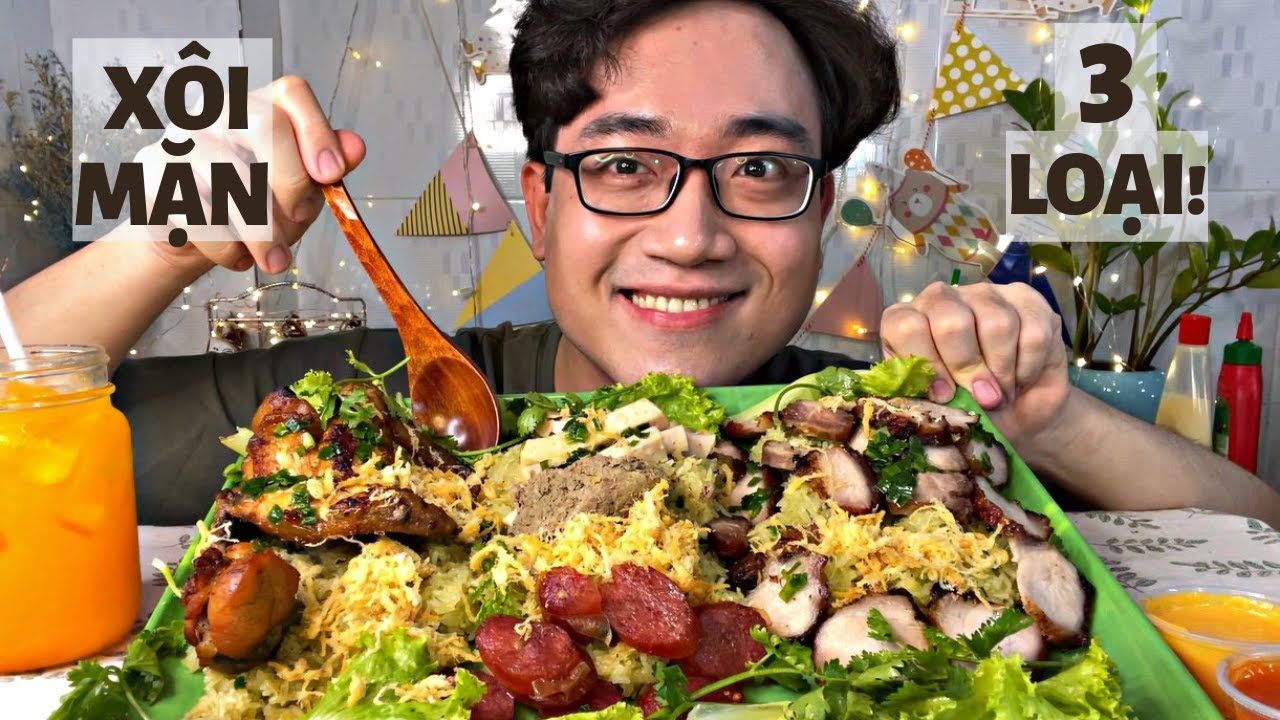 Phủ Phê Mâm Xôi Mặn Lá Dứa Cực Ngon - Xôi Thập Cẩm, Xôi Heo Quay, Xôi Gà Chiên Sốt Thái - Xôi Lá Dứa