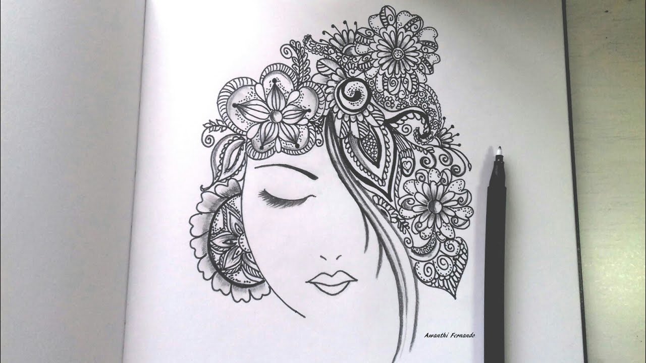 Zentangle Art | Zentangle face Drawing #01