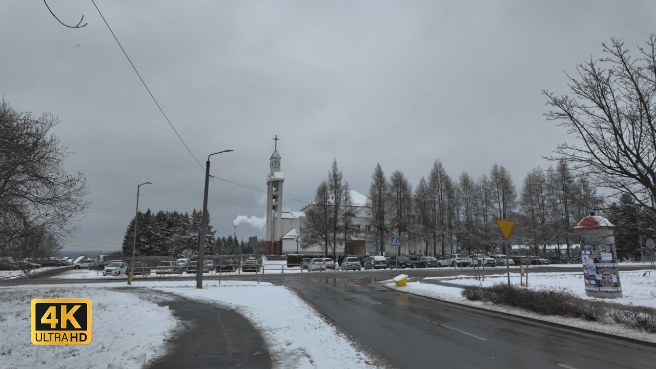 Snowy day in Poland | Tarnowskie Góry | 4K