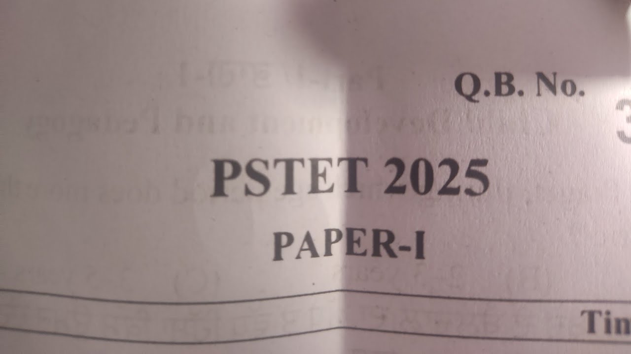 PSTET 2025 PAPER - 1De ( 7 ) ❌ objection wale Question 